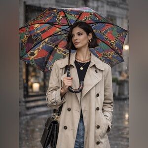 Vintage Statement Colourful Umbrella 🌂